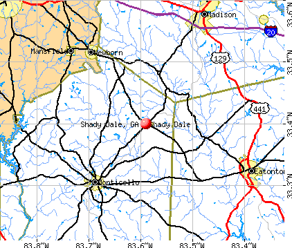 Shady Dale, GA map