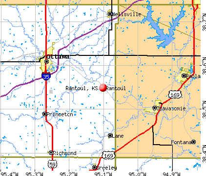 Rantoul, KS map