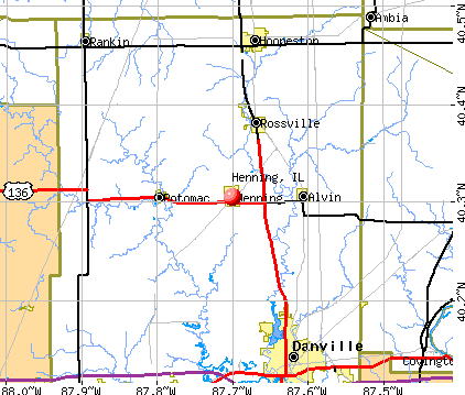 Henning, IL map