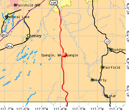 Spangle, WA map