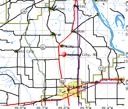 Haywood City, MO map