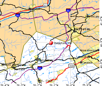 Sheppton, PA map
