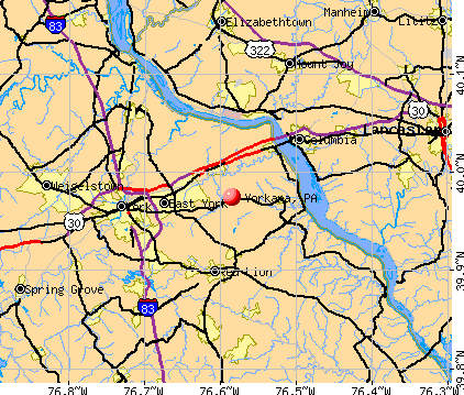 Yorkana, PA map