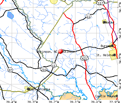 Atkinson, NC map