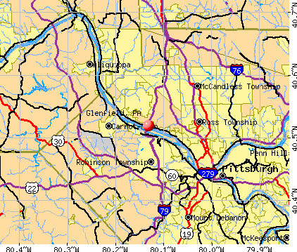 Glenfield, PA map