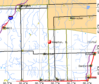 Kempton, IL map