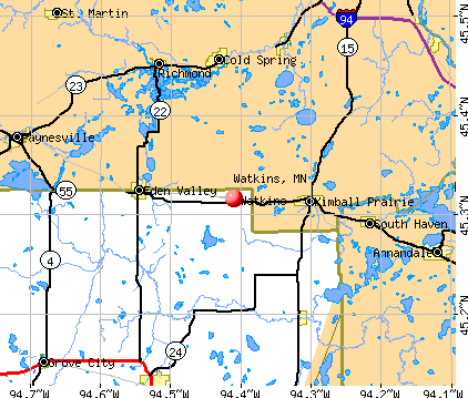Watkins, MN map