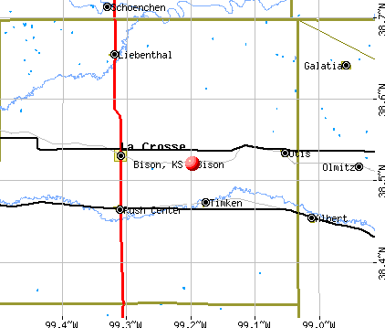 Bison, KS map