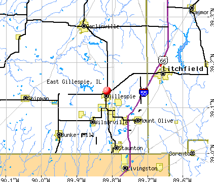 East Gillespie, IL map