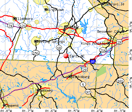 Earl, NC map