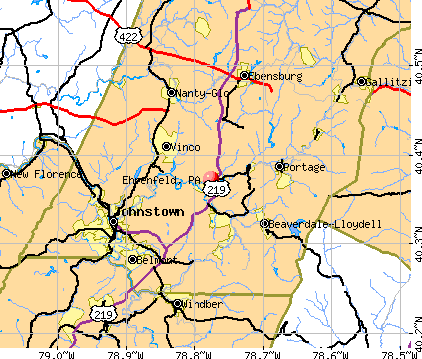 Ehrenfeld, PA map