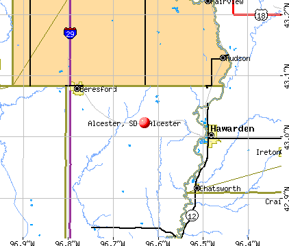 Alcester, SD map