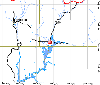 Arboles, CO map