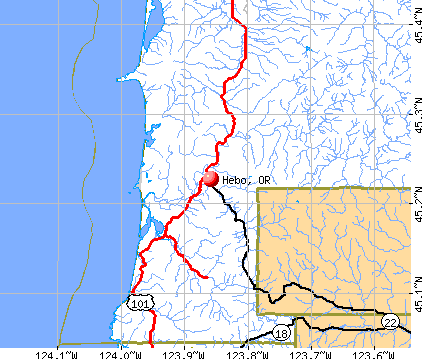 Hebo, OR map