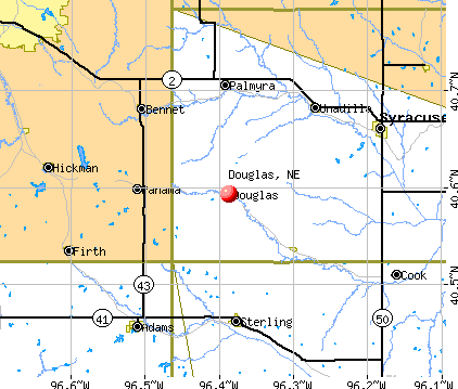 Douglas, NE map
