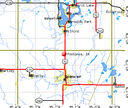 Fostoria, IA map