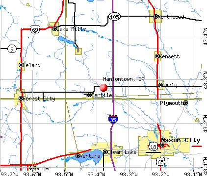 Hanlontown, IA map