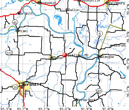 Gilliam, MO map