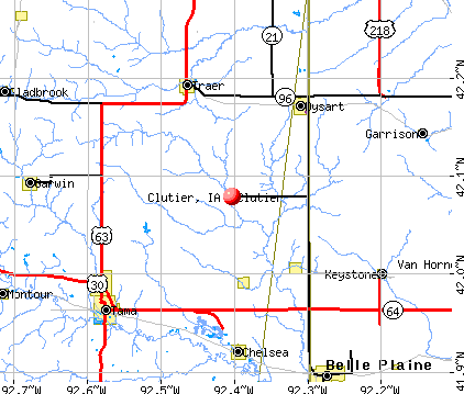 Clutier, IA map