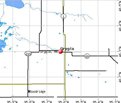 Grygla, MN map