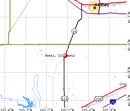 Peetz, CO map