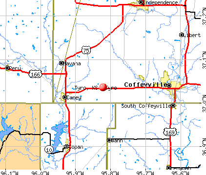 Tyro, KS map