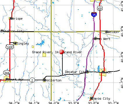 Grand River, IA map