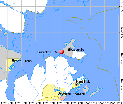 Ouzinkie, AK map