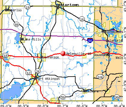 Helenville, WI map