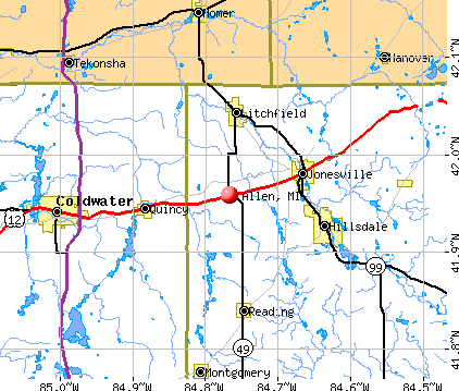 Allen, MI map