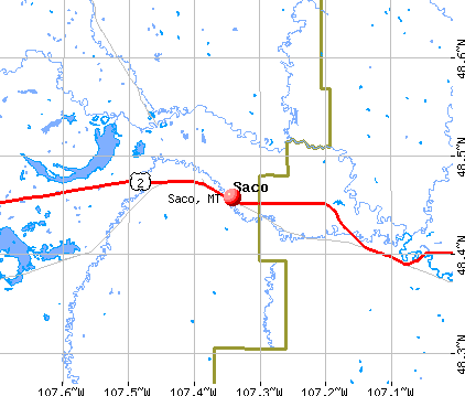 Saco, MT map