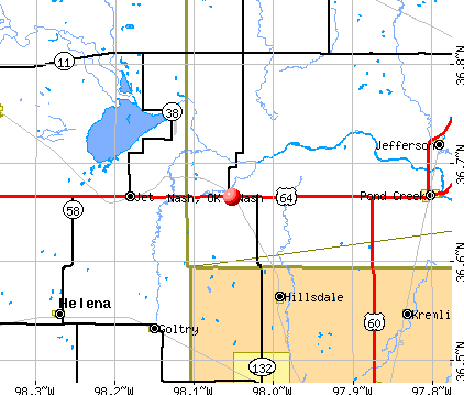 Nash, OK map