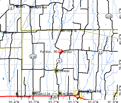 Purdin, MO map