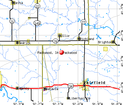 Packwood, IA map