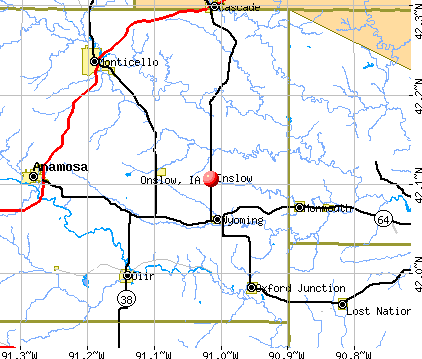 Onslow, IA map