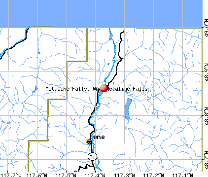 Metaline Falls, WA map