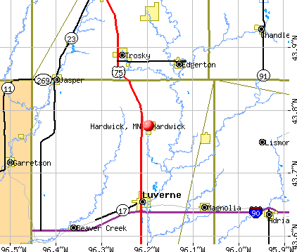 Hardwick, MN map