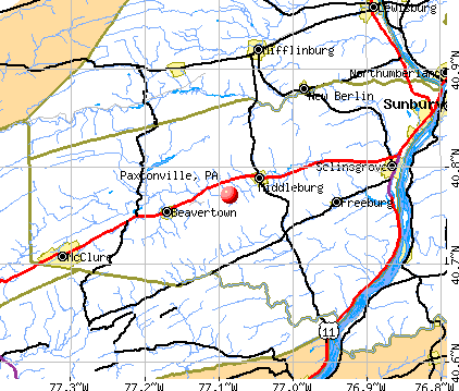 Paxtonville, PA map