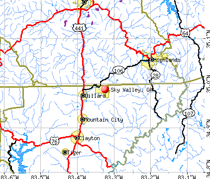 Sky Valley, GA map