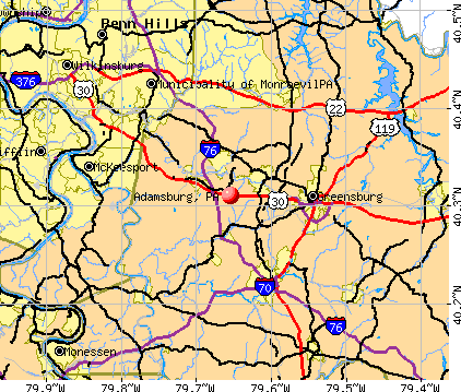 Adamsburg, PA map