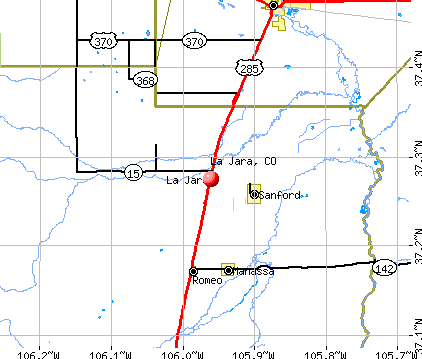 La Jara, CO map
