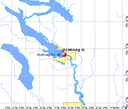 Aleknagik, AK map