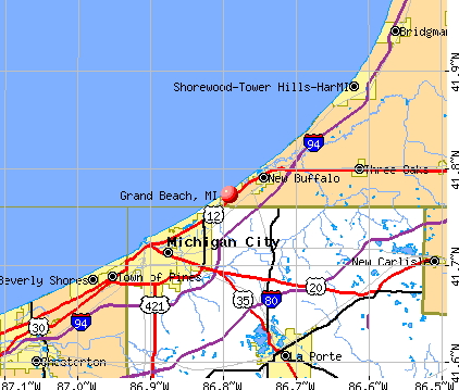 Grand Beach, MI map