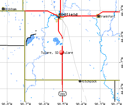 Tulare, SD map