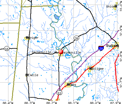 Gainesville, AL map