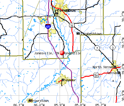 Jonesville, IN map