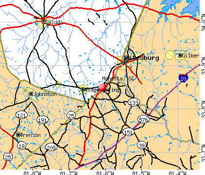 Monetta, SC map