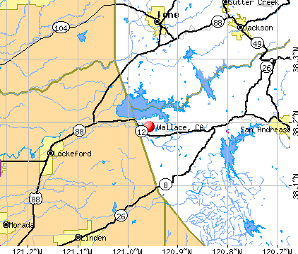 Wallace, CA map