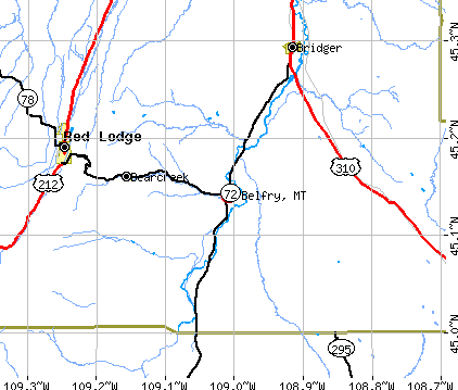 Belfry, MT map
