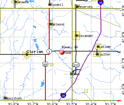 Rowan, IA map
